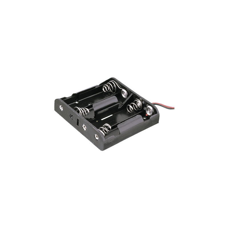 PORTAPILAS 4xR6 PLANO  6V  CON CABLES