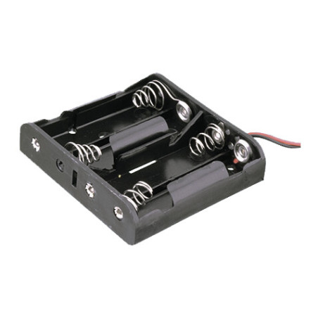 PORTAPILAS 4xR6 PLANO  6V  CON CABLES