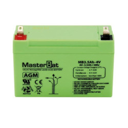 BATERIA PLOMO AGM 4V 3 5A 87X59X32mm MASTER-BAT