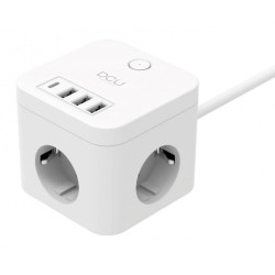 REGLETA CUBO CABLE 1 5M 3 TOMAS 4 PTOS USB