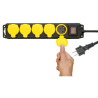 BASE 5 TOMAS SCHUKO C/INTERRUPTOR TAPAS EXTERIOR