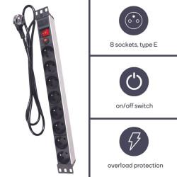 REGLETA MULTIPLE 8 ENCHUFES CON PROTECCION