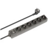 BASE DE ENCHUFE 6 TOMAS CABLE 1 5M C/INT NEGRO