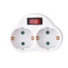 ADAPTADOR DE CORRIENTE CON 2 TOMAS  E INTERRUPTOR 