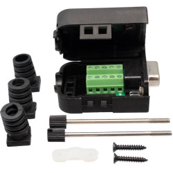 CONECTOR DB9 MACHO CON CARCASA CONEXION TORNILLO