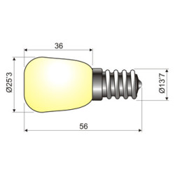LAMPARA FRIGORIFICO 230V 15W W14