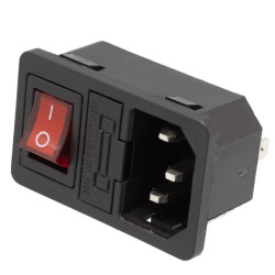 BASE CHASIS IEC320 C14 MACHO CON FUSIBLE 