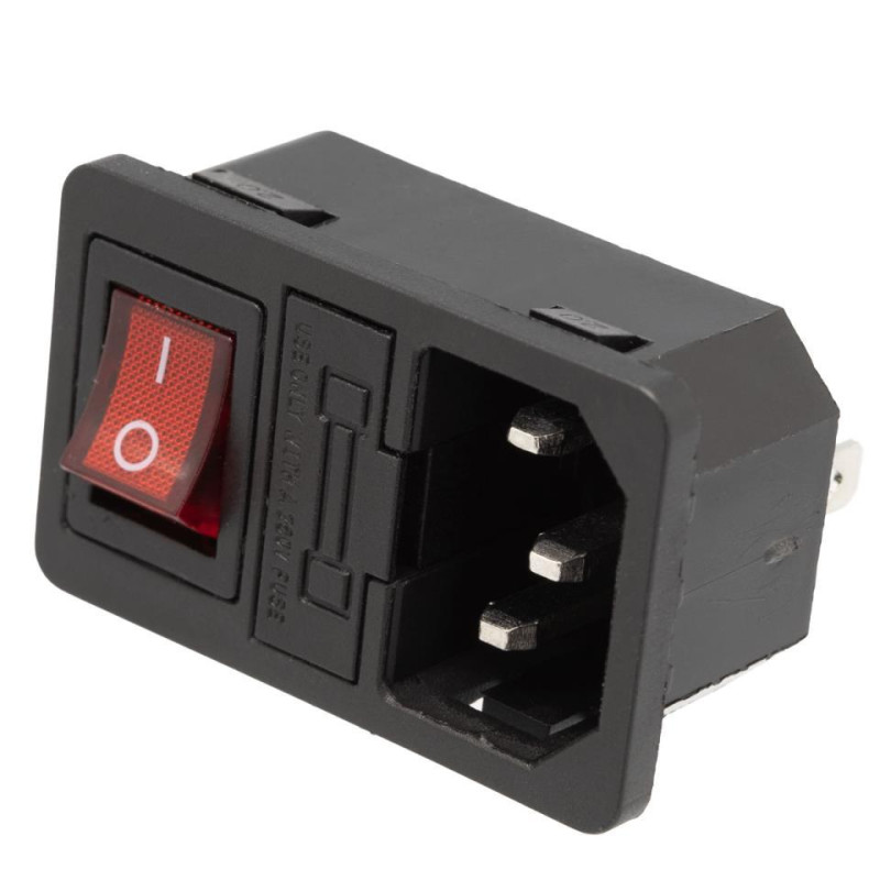 BASE CHASIS IEC320 C14 MACHO CON FUSIBLE BASE CHASIS IEC320 C14 MACHO CON FUSIBLE