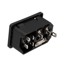 BASE CHASIS IEC320 C14 MACHO CON FUSIBLE 