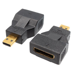 HDMI MICRO MACHO a HDMI MINI HEMBRA  DORADO
