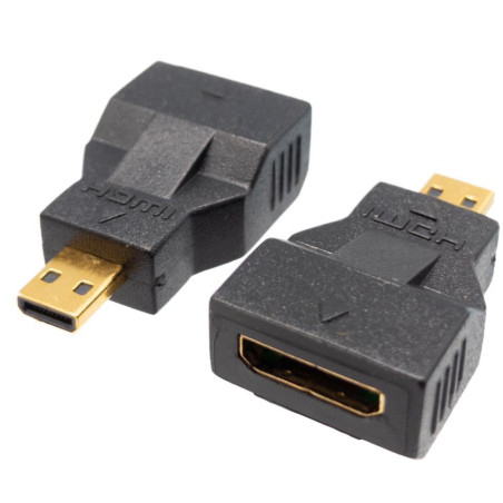 HDMI MICRO MACHO a HDMI MINI HEMBRA  DORADO