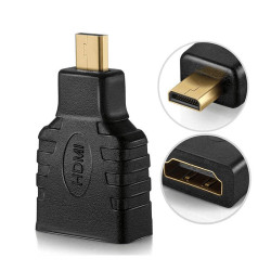 HDMI MICRO MACHO a HDMI MINI HEMBRA  DORADO