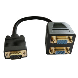 ADAPTADOR VGA DUPLICADOR 1MACHO 2 HEMBRAS