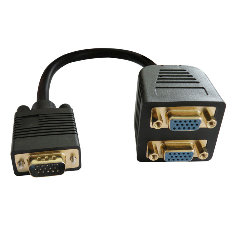 ADAPTADOR VGA DUPLICADOR 1MACHO 2 HEMBRAS