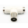 ADAPTADOR ANTENA COAXIAL 1 MACHO 2 HEMBRAS