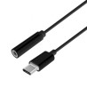 ADAPTADOR USB C A MINI JACK 3 5MM HEMBRA 15CM NEGR
