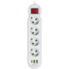 REGLETA 4 TOMAS SCHUKO 3XUSB 5V 2 1A 10 5W