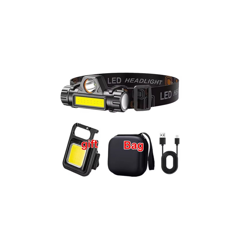LINTERNA FRONTAL LED COB RECARGABLE USB