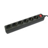 BASE DE ENCHUFE 6 TOMAS CABLE 1 5 M  INTERRUP NEGR