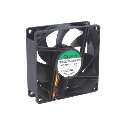 VENTILADOR 80X80X25MM 3 HILOS DC24V 33DBA