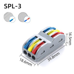 CONECTOR RAPIDO 3 VIAS 32A 4MM TRICOLOR SPL-3