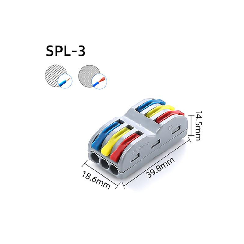 CONECTOR RAPIDO 3 VIAS 32A 4MM TRICOLOR SPL-3 CONECTOR RAPIDO 3 VIAS 32A 4MM TRICOLOR SPL-3