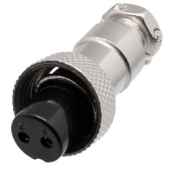 CONECTOR GX12 HEMBRA AEREA 2 PINES ROSCA