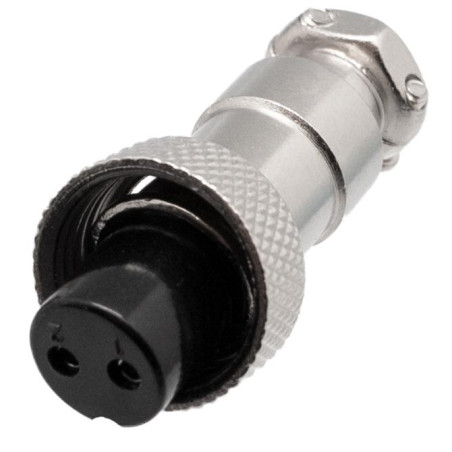 CONECTOR GX12 HEMBRA AEREA 2 PINES ROSCA