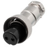 CONECTOR GX12 HEMBRA AEREA 2 PINES ROSCA