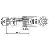 CONECTOR GX12 HEMBRA AEREA 2 PINES ROSCA