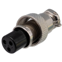 CONECTOR GX12 HEMBRA AEREA 3 PINES ROSCA