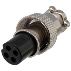 CONECTOR GX12 HEMBRA AEREA 4 PINES ROSCA