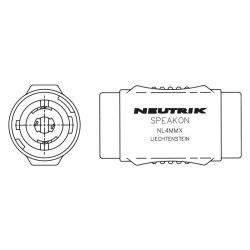 CONECTOR SPEAKON 4 POLOS DOBLE HEMBRA AEREA