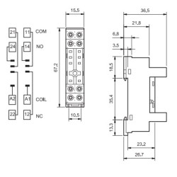 ZOCALO RELE FINDER 95 65 CARRIL DIN