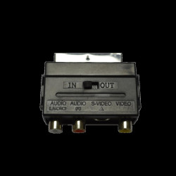 ADAPTADOR EUROCONECTOR A 3 RCA   S-VHS CONMUTADOR