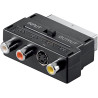 ADAPTADOR EUROCONECTOR A 3 RCA   S-VHS CONMUTADOR