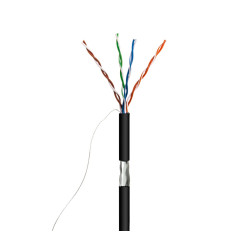BOBINA CABLE DE RED FTP CCA CAT 5E EXT  NEGRO 305m