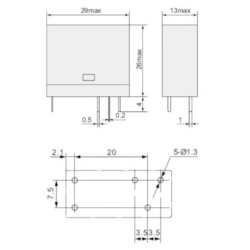 RELE 12VCC 1 CTO  10A RASTER 3 5mm JQX-14FC