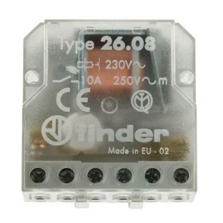 TELERRUPTOR 230VAC 10A DPST-2NO FINDER 26 08 8 230