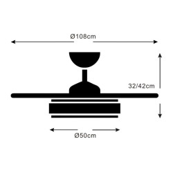 VENTILADOR MODELO STELLA-L 30W BLANCO