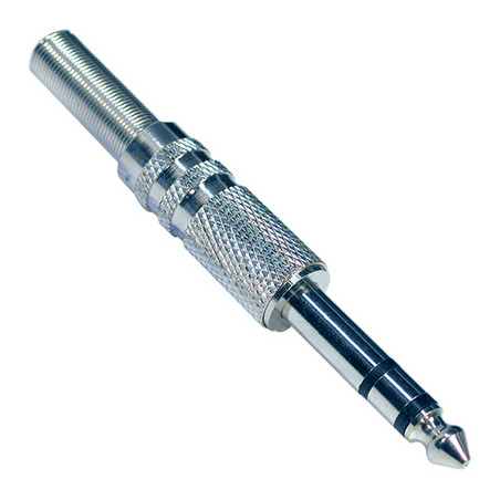 JACK ESTEREO 6 3MM MACHO CON CAPUCHON METALICO