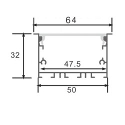 PERFIL DE ALUMINIO EPYF 32X64X2000MM