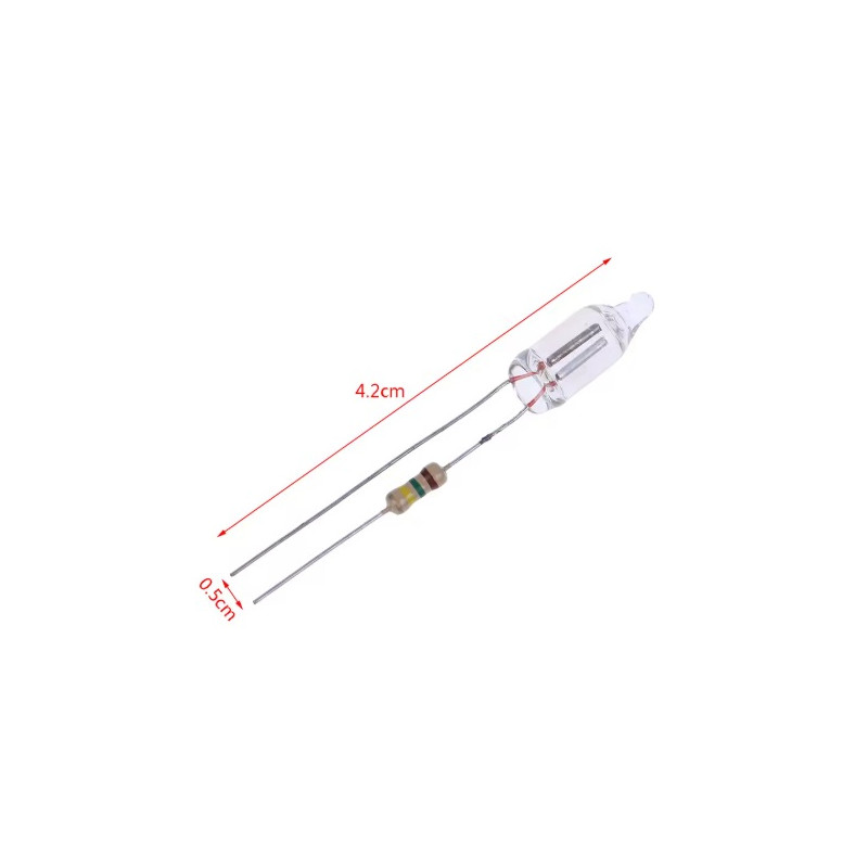 LAMPARITA NEON CON RESISTENCIA PARA 220V 6X16MM LAMPARITA NEON CON RESISTENCIA PARA 220V 6X16MM