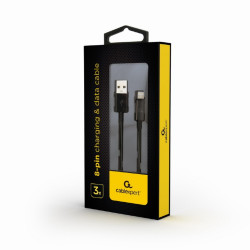 CABLE USB TIPO A- LIGHTNING 3M NEGRO
