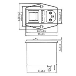 FILTRO DE RED 6A CON INTERRUPTOR Y FUSIBLE