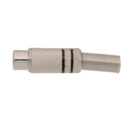 CONECTOR RCA HEMBRA NEGRA METALICO CON MUELLE