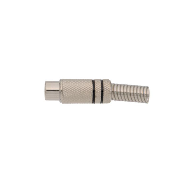 CONECTOR RCA HEMBRA NEGRA METALICO CON MUELLE CONECTOR RCA HEMBRA NEGRA METALICO CON MUELLE