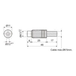 CONECTOR RCA HEMBRA NEGRA METALICO CON MUELLE