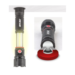 LINTERNA MANO LED METALICA 3 MODOS BASE MAGNETICA