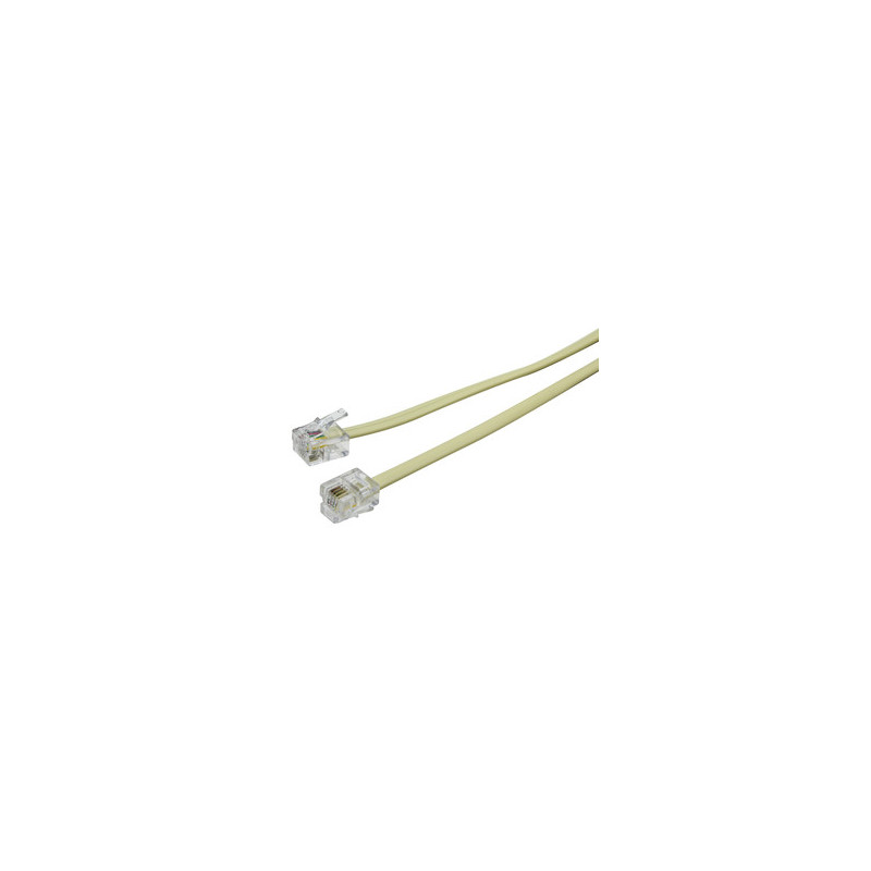 CABLE TELEFONICO 6P 4C MARFIL 15M CABLE TELEFONICO 6P 4C MARFIL 15M